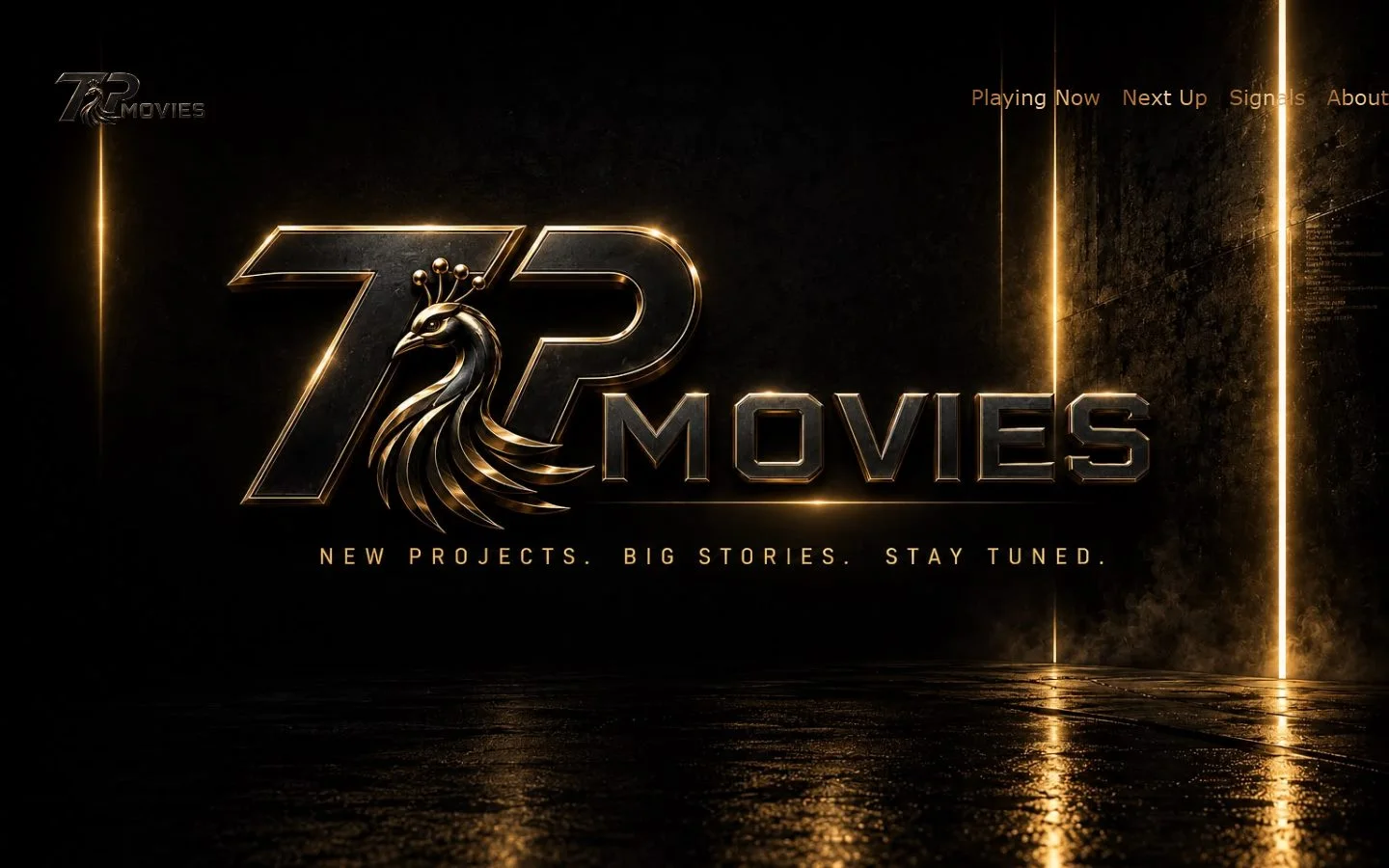 Goud-zwarte homepagepresentatie van TP Movies